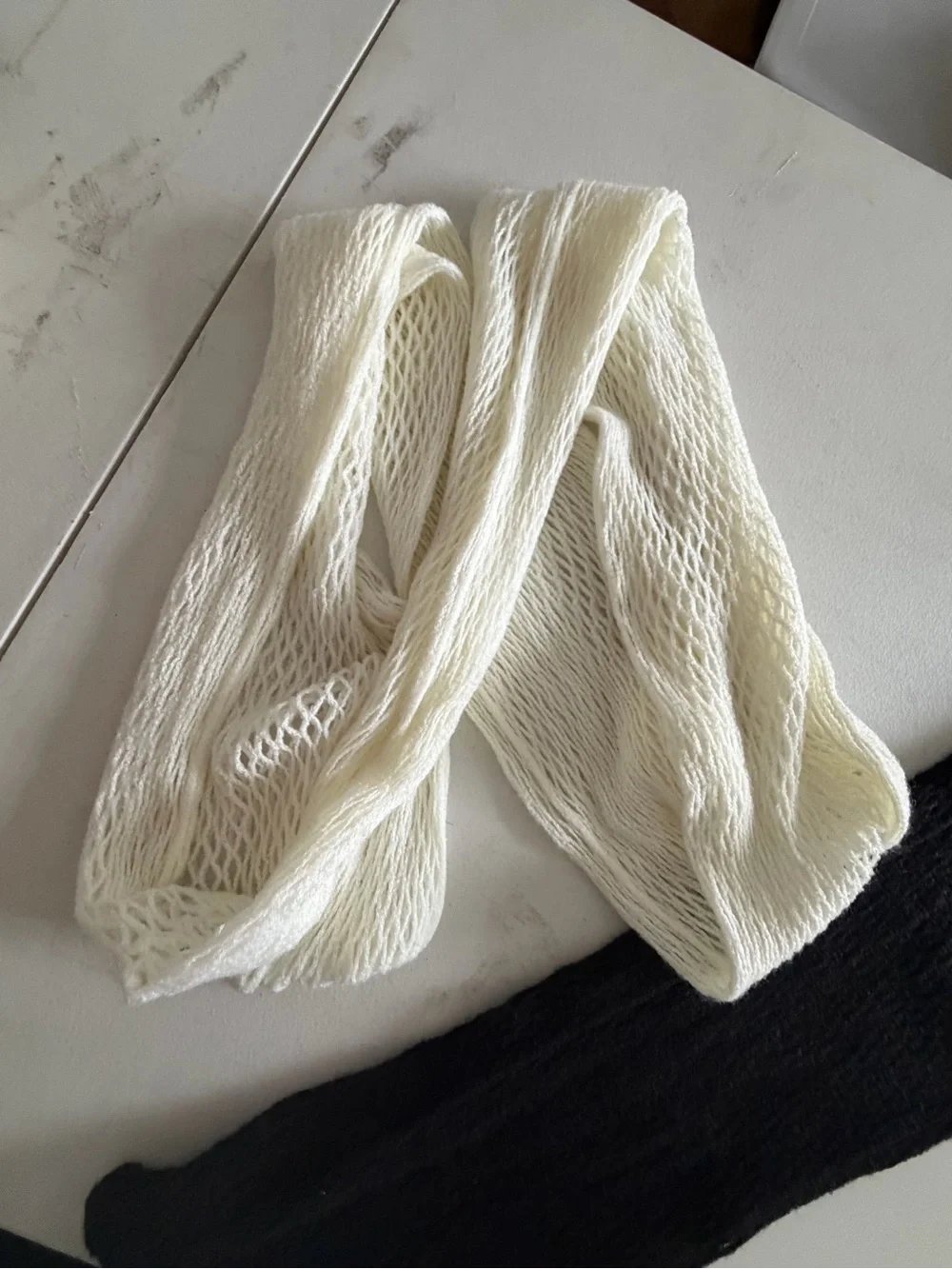 Cream and Black Knit Infinity Scarves - Women Accessories